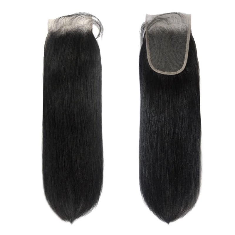 JOE GREEN CO Joe Green 4x4 +1â€ HD Transparent Closure with 100% Virgin Remy Human Hair Pre-Plucked Baby Hair Natural Color (Straight, 14 Inch (Pack of 1)) - Image 1